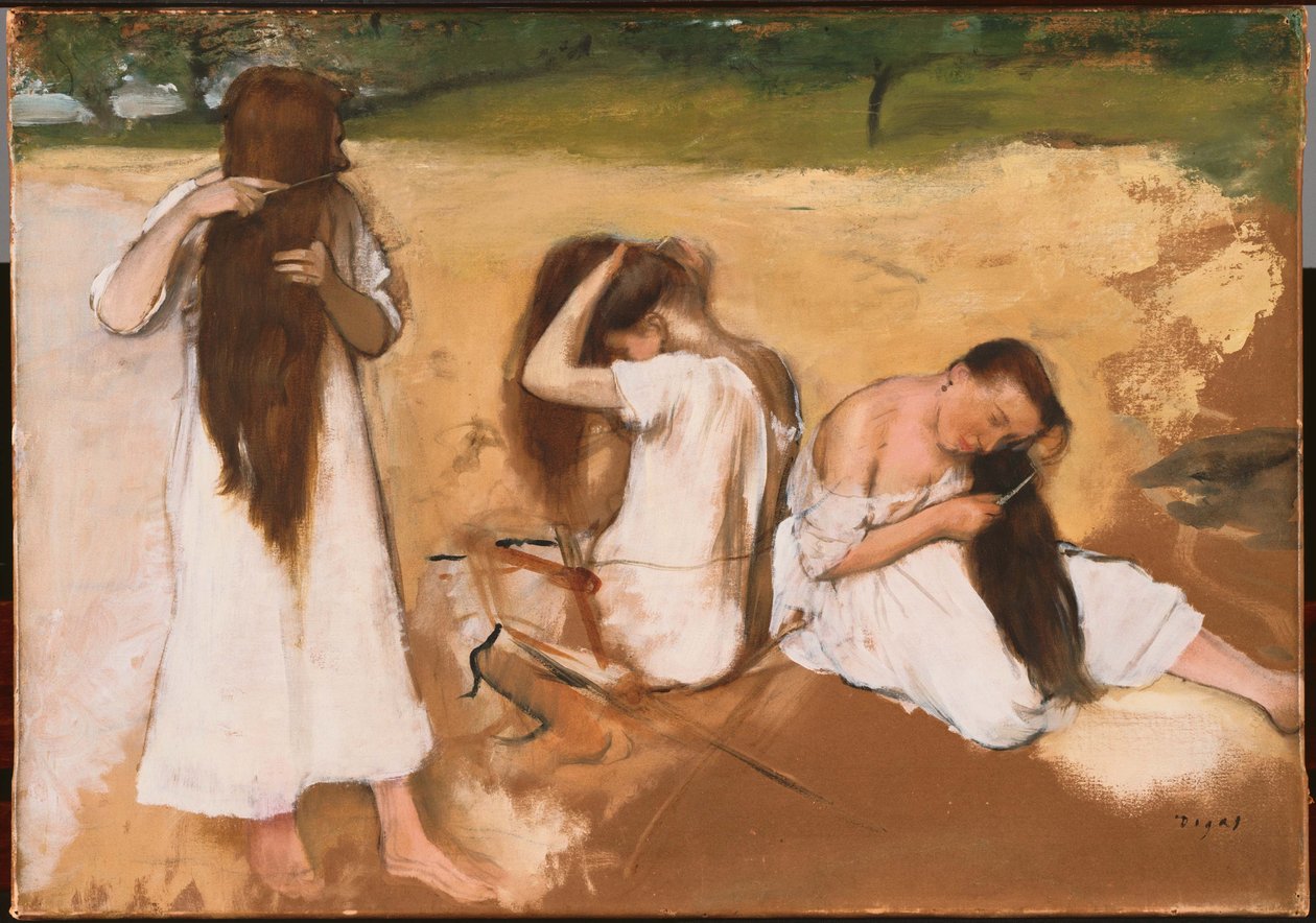 Vrouwen die hun haar kammen door Edgar Degas