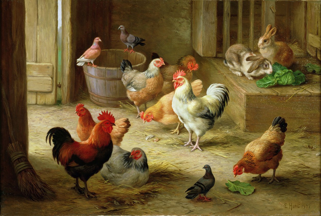 Boerenerf scène door Edgar Hunt