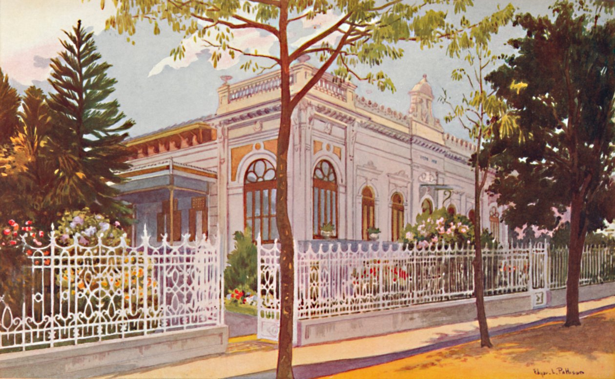 Vilino Nair, residentie van admiraal Baron de Teffé von Hoonholtz, Petropolis, 1914 door Edgar L. Pattison