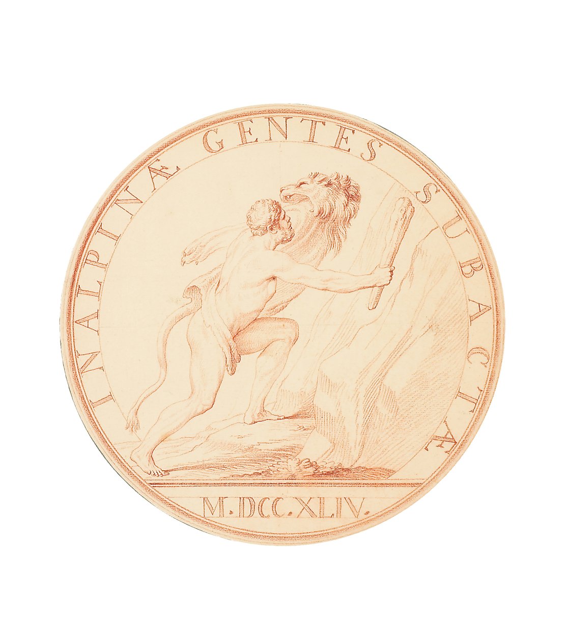 Hercules gewapend met een knuppel op het punt de Alpen over te steken, 1744 door Edmé Bouchardon