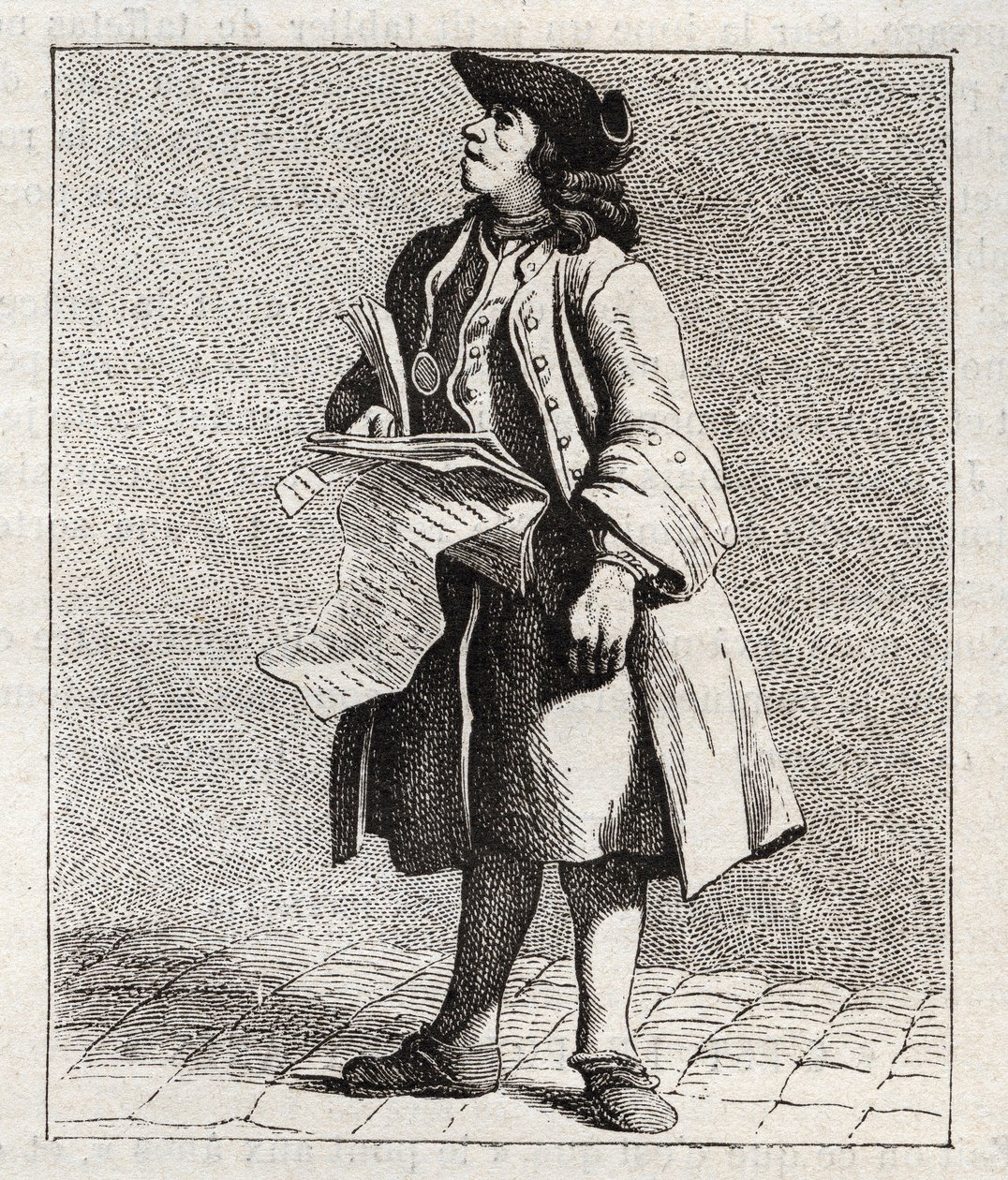 De roeper van de winnende nummers (Loterij) - Klein beroep van Parijs (Études prises dans le bas Peuple, ou les Cris de Paris) - gravure door Edme Bouchardon (1698-1762) door Edmé Bouchardon