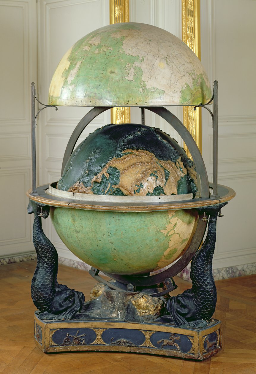 Terrestrische en hemelse globe besteld door Lodewijk XVI voor de instructie van de Dauphin, 1786 door Edme Mentelle