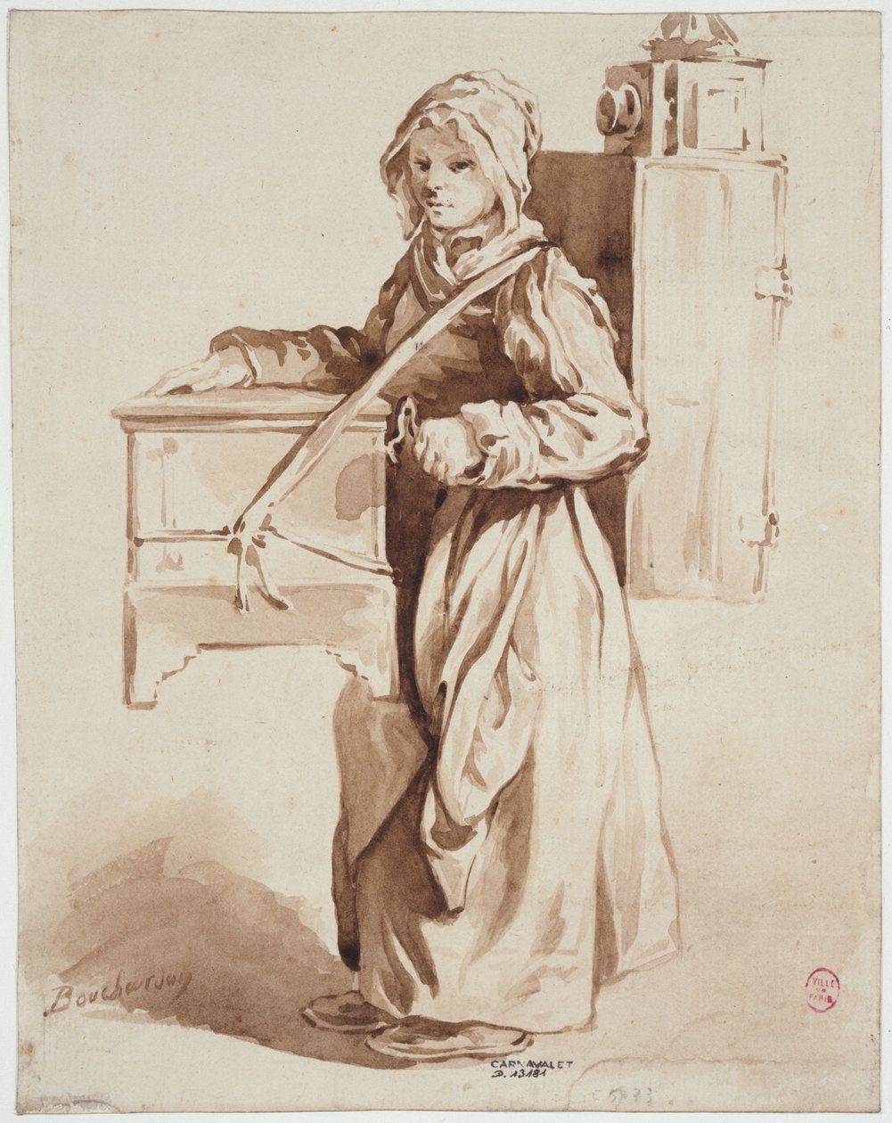 Jong meisje met een toverlantaarn door Edmé Bouchardon