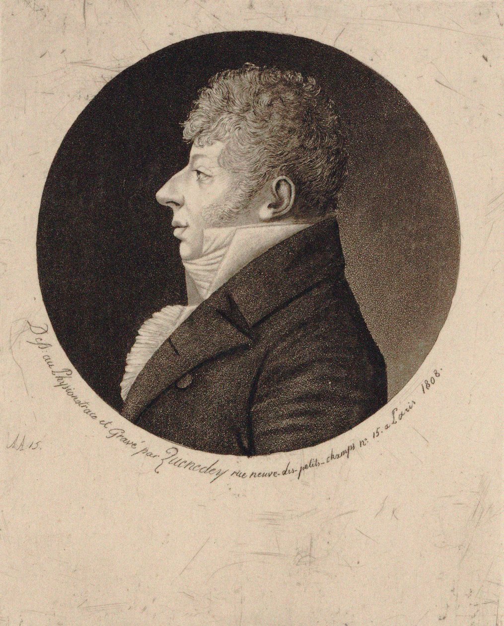 Portret van de violist en componist Jean Nicolas Auguste Kreutzer 1778-1832, 1808 door Edme Quenedey