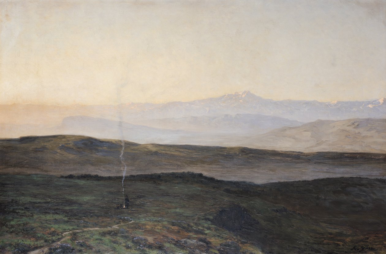 Uitzicht op de Pyreneeën vanaf Plague door Edmond Yarz