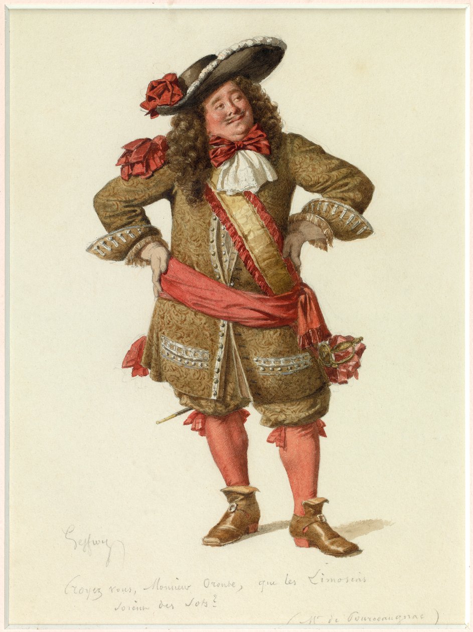 Portret van Monsieur de Pourceaugnac, ca. 1870 (aquarel) door Edmond Aime Florentin Geffroy
