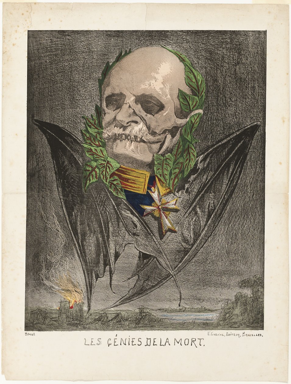 Wilhelm I, koning van Pruisen, uit Les Génies de la Mort door Edmond Guilliaume