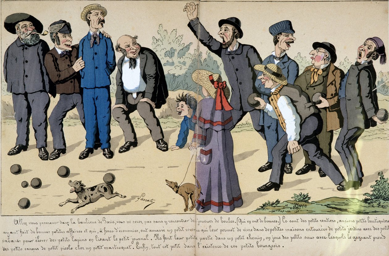 Kleine bourgeois die ballen spelen - sociale cartoon door Lavrate door Edmond Lavrate