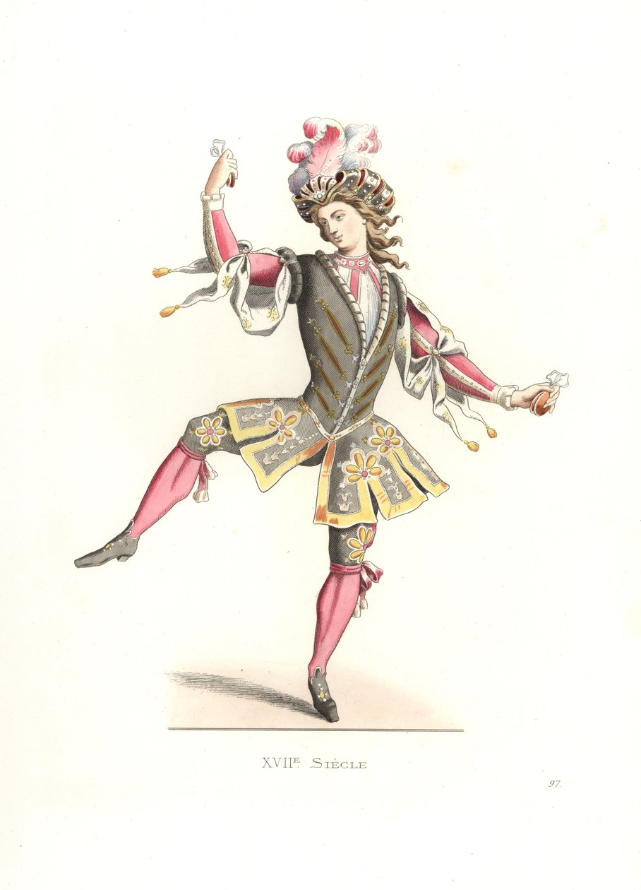Franse man in balletkostuum door Edmond Lechevallier Chevignard