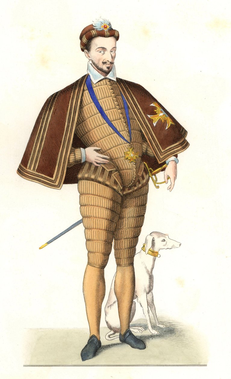 Koning Hendrik III van Frankrijk (1551-1589), met de ketting van de Orde van de Heilige Geest door Edmond Lechevallier Chevignard