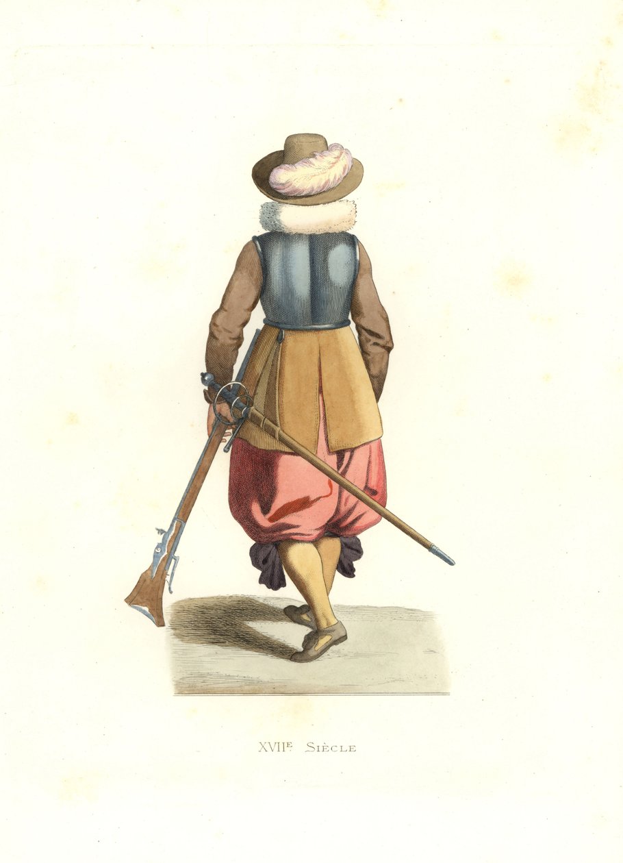 Musketier uit Frans Vlaanderen door Edmond Lechevallier Chevignard