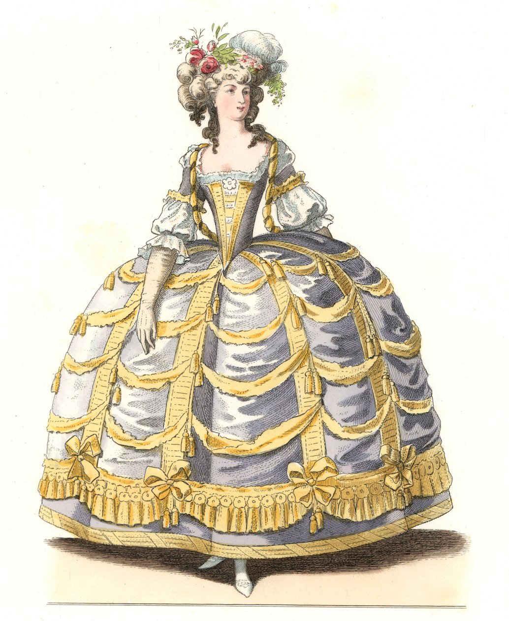 Franse vrouw in galajurk door Edmond Lechevallier-Chevignard
