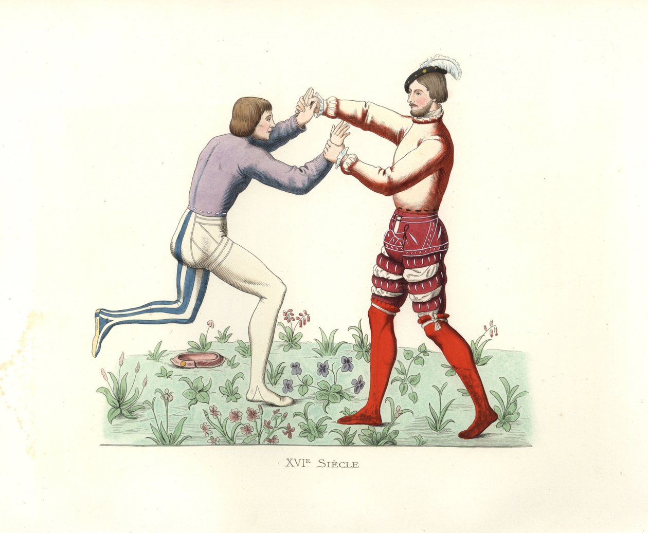 Franse worstelaars door Edmond Lechevallier Chevignard