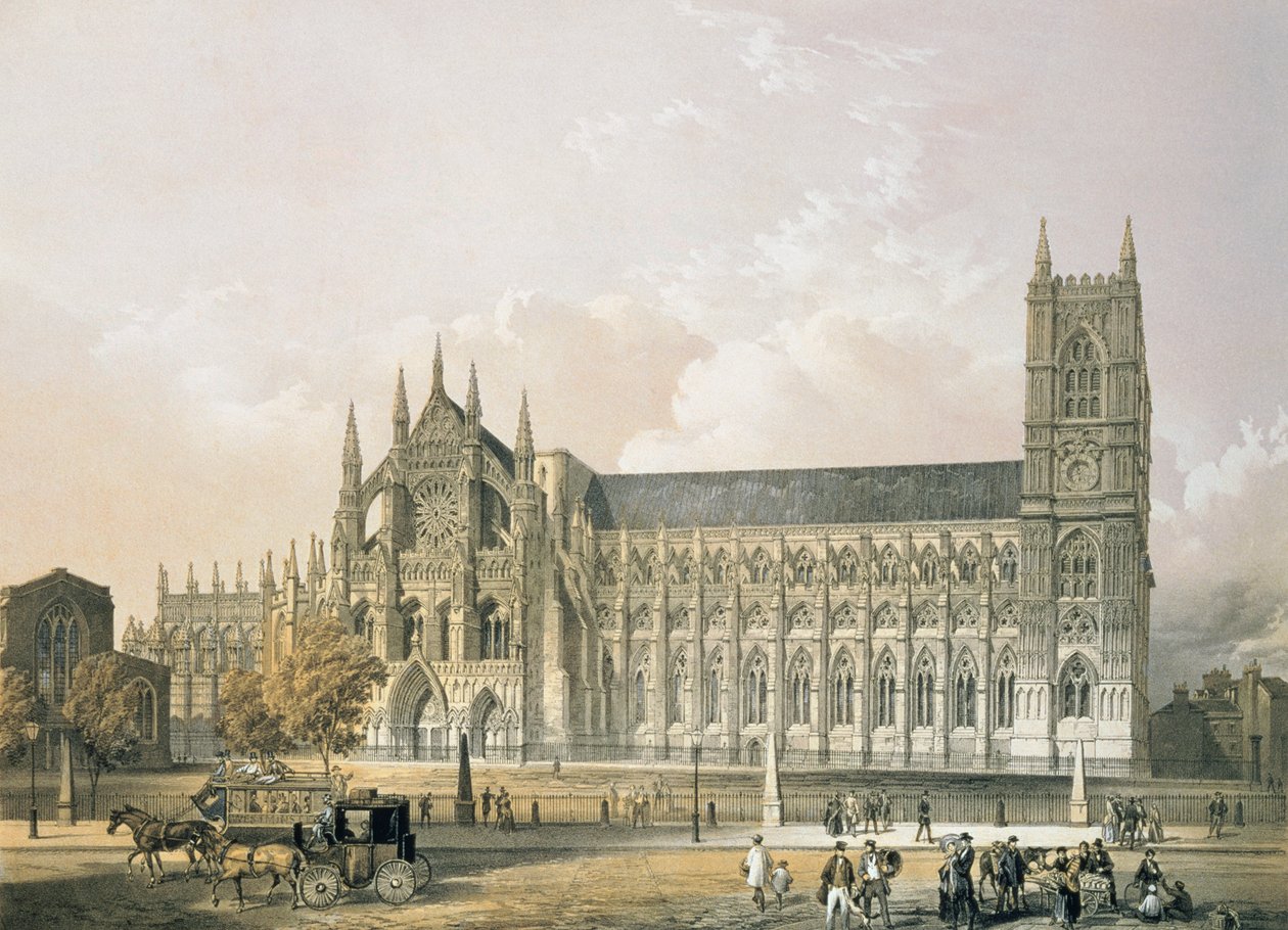 Westminster Abbey, pub. 1852 door Edmund Walker