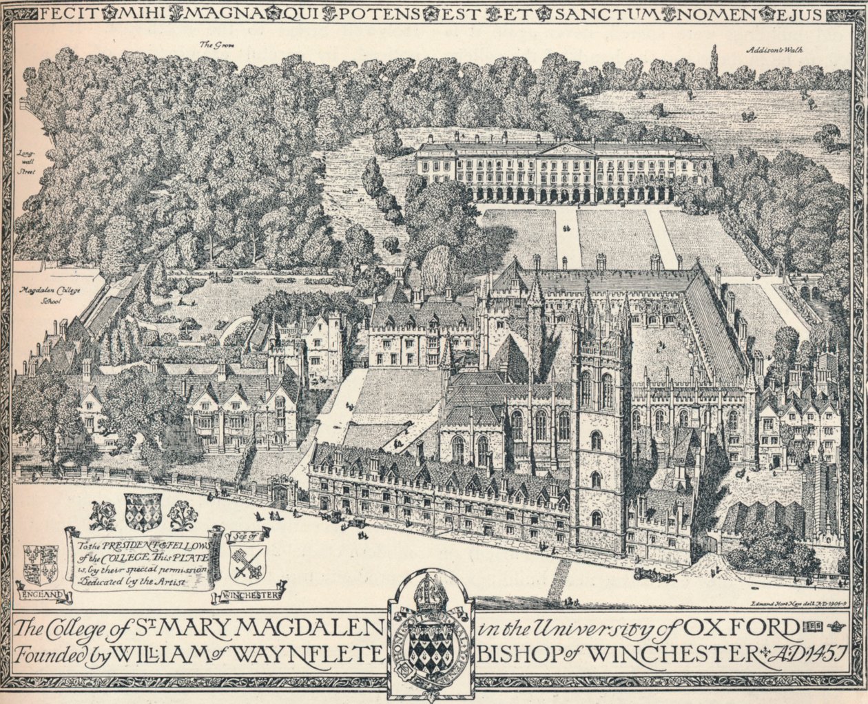 Magdalen College, Oxford, 1905 door Edmund Hort New