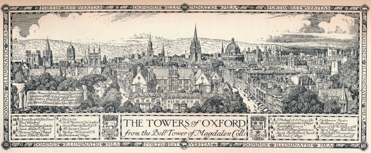 De Torens van Oxford, 1905 door Edmund Hort New