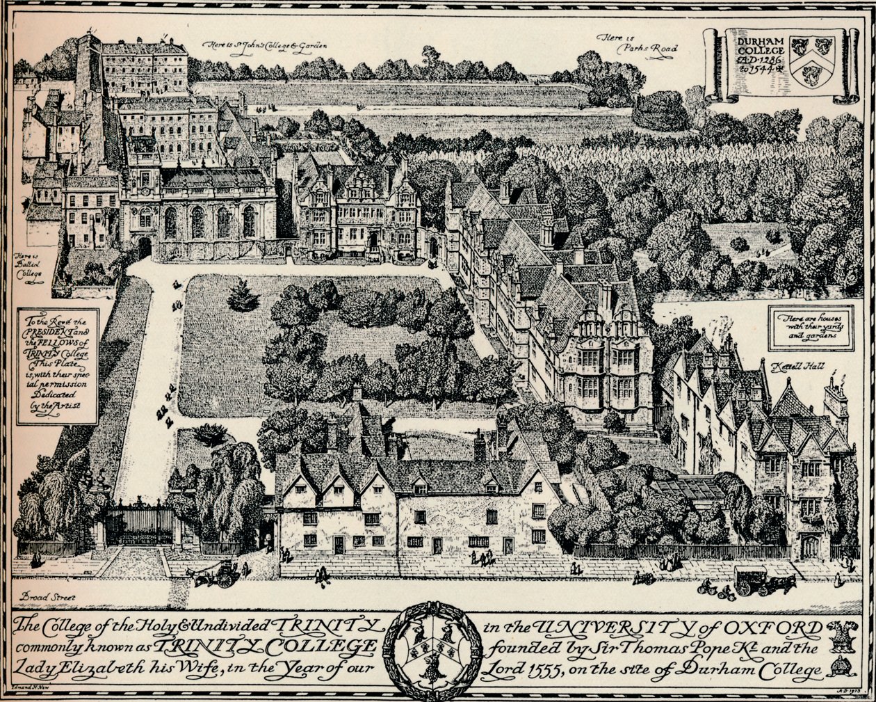 Trinity College, Oxford, 1905 door Edmund Hort New