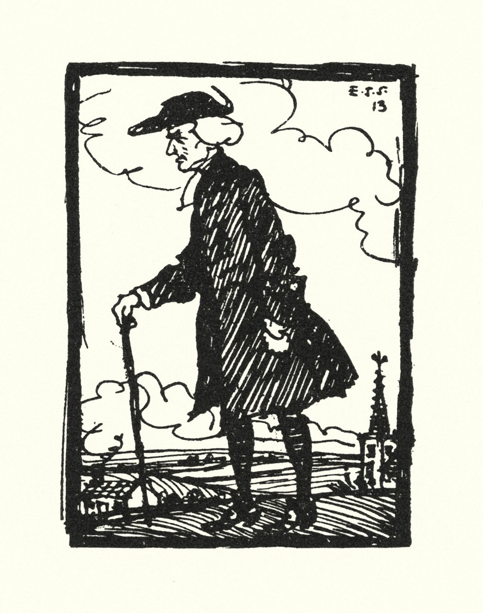 Illustratie voor The Vicar of Wakefield door Oliver Goldsmith door Edmund Joseph Sullivan