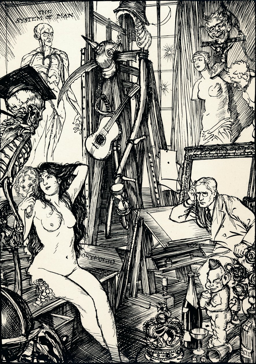 De Cartoonist - Fase VI, ca. 1920 door Edmund Joseph Sullivan
