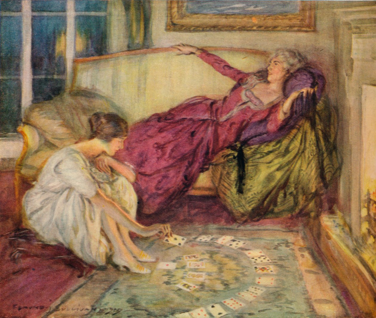 De val van de kaart, ca. 1889-1924, 1924 door Edmund Joseph Sullivan