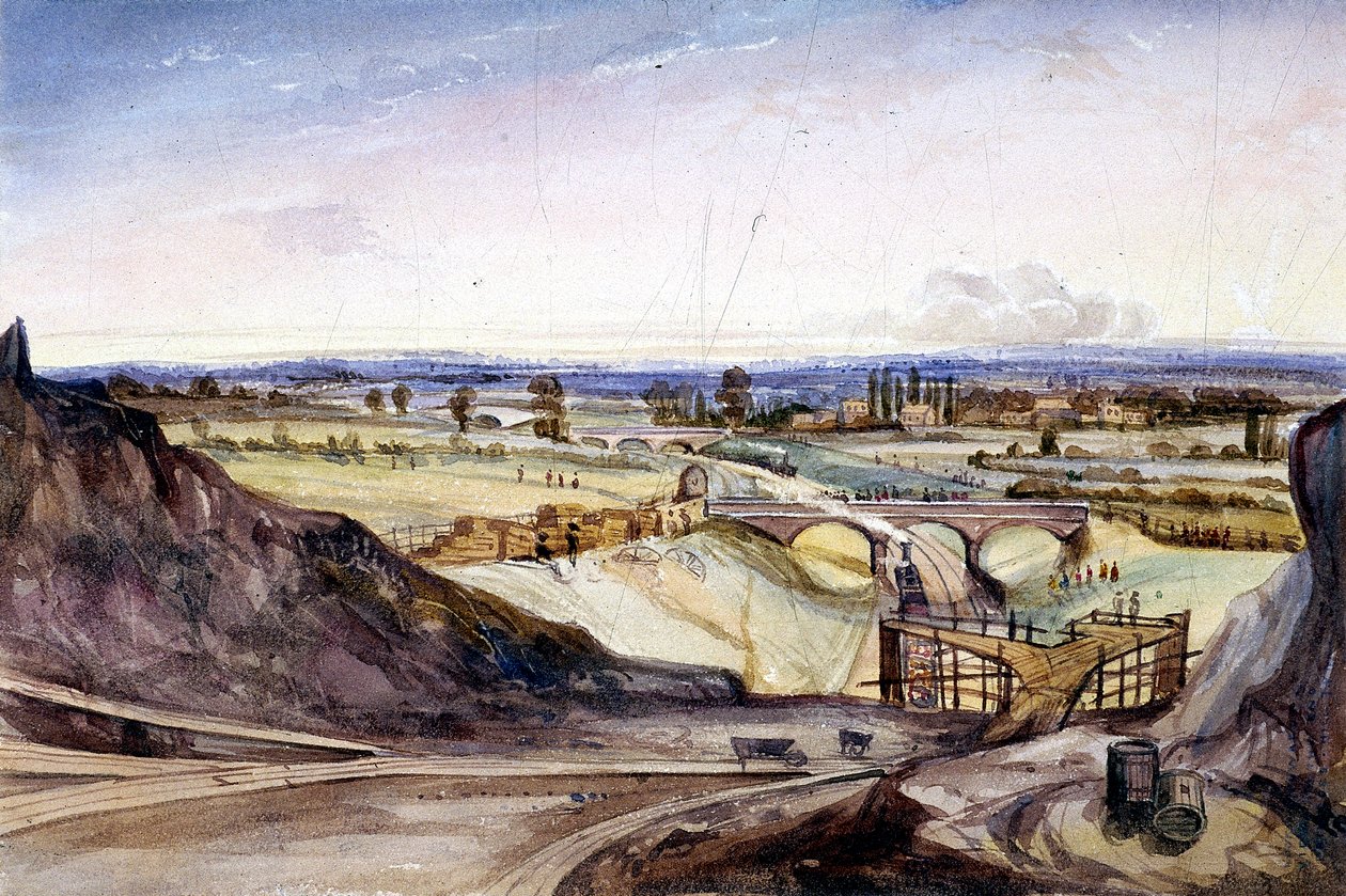 Algemeen uitzicht op Hampstead, Londen, 1837 door Edmund Marks