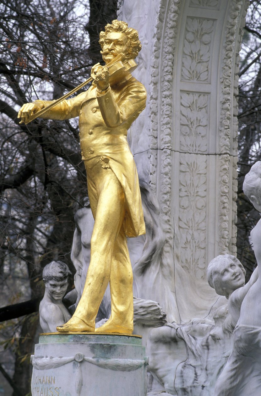 standbeeld van strauss, wenen, oostenrijk door Edmund Ritter von Hellmer