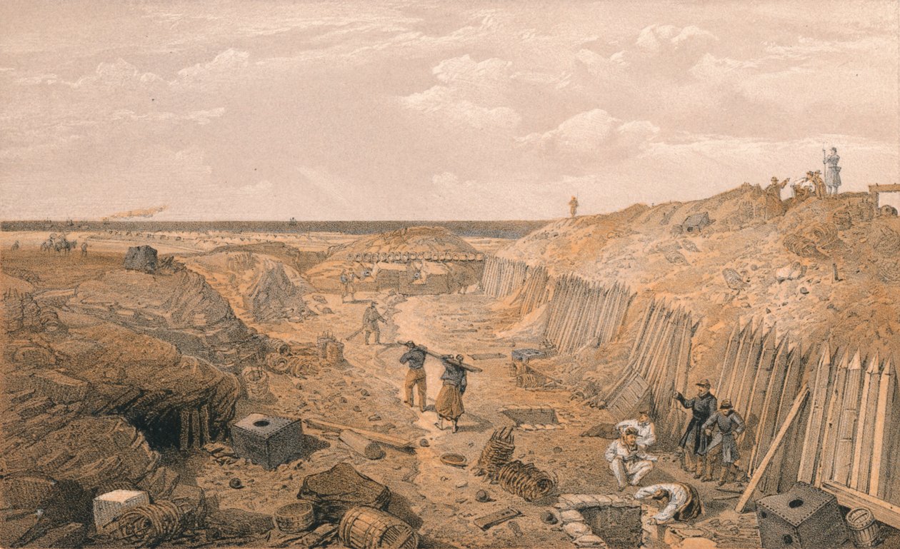 Gracht van het Bastion Du Mat, 1856 door Edmund Walker