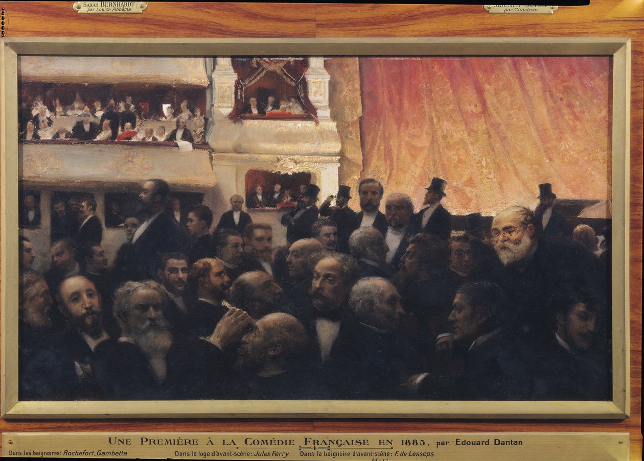 Eerste Nacht bij de Comedie Francaise in 1885 door Edouard Joseph Dantan