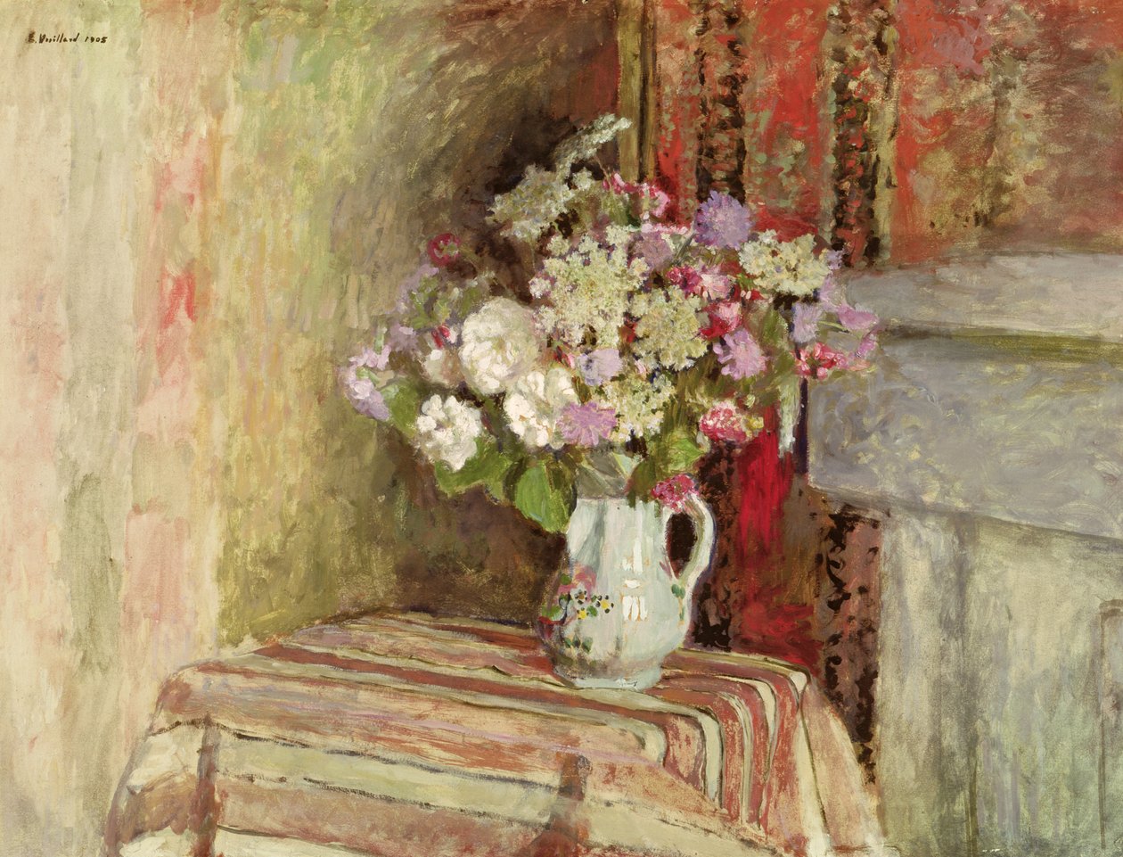 Bloemen in een Vaas door Edouard Vuillard