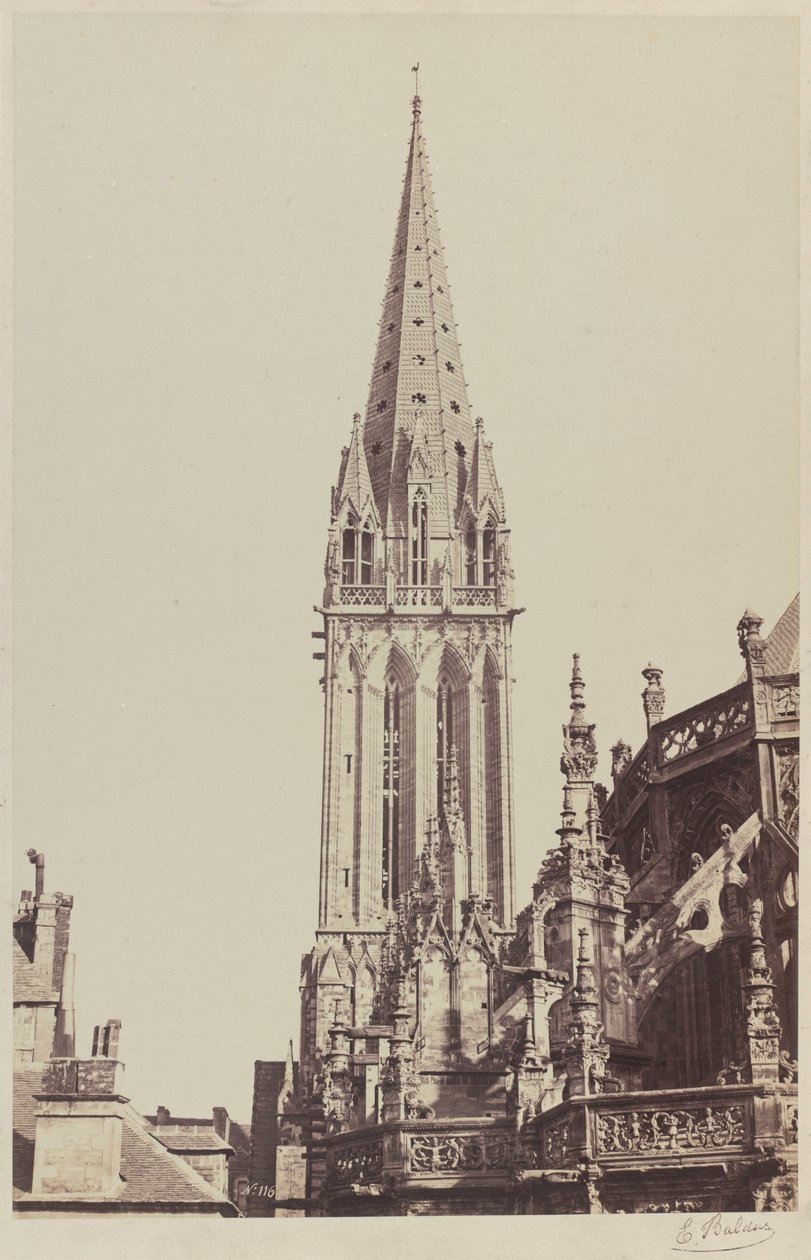Kerk van Saint-Pierre, Caen,1855 (foto) door Edouard-Denis Baldus
