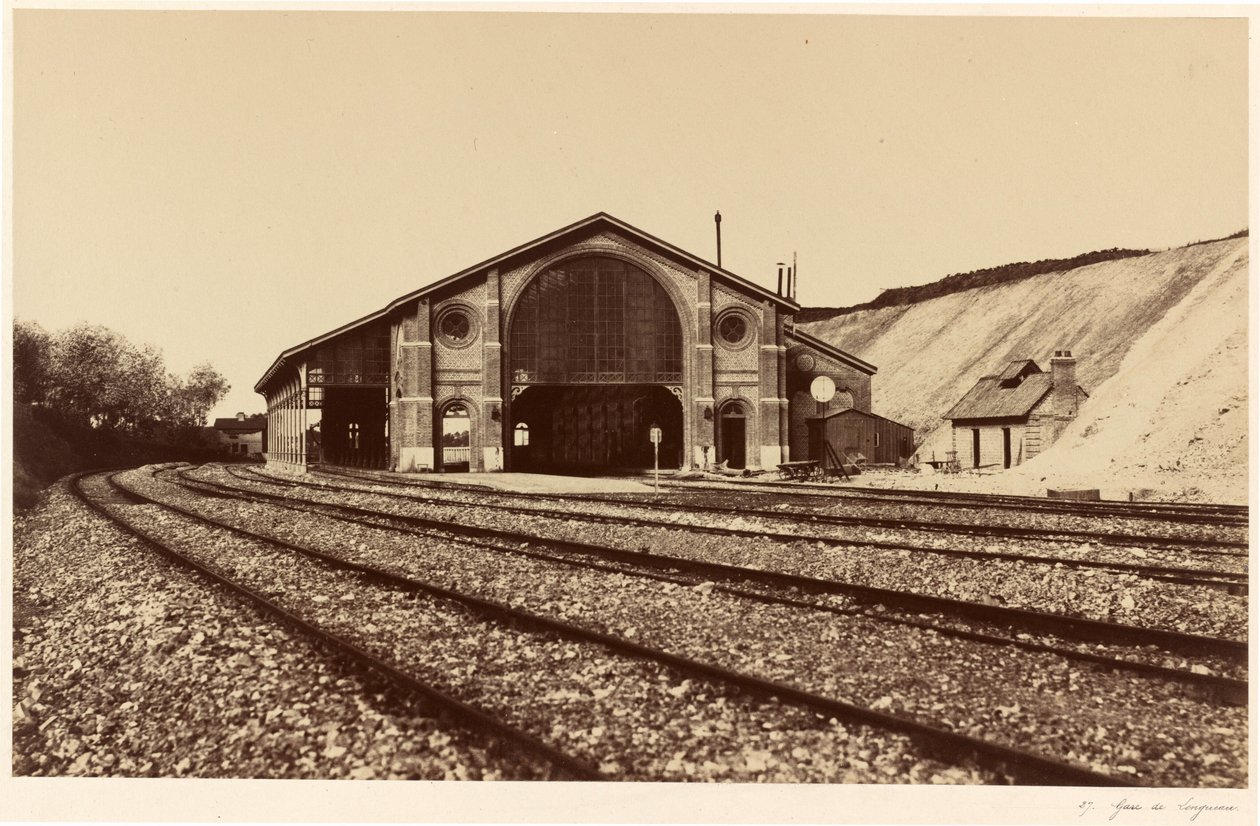 Station Longueau,1855 (foto) door Edouard Denis Baldus