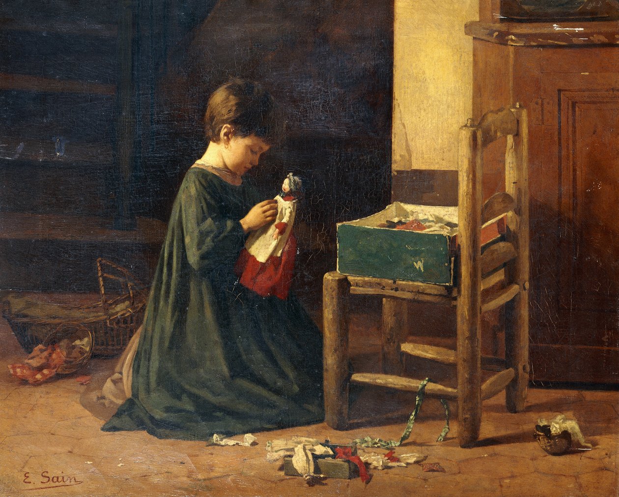 De Pop Aankleden door Edouard Alexandre Sain