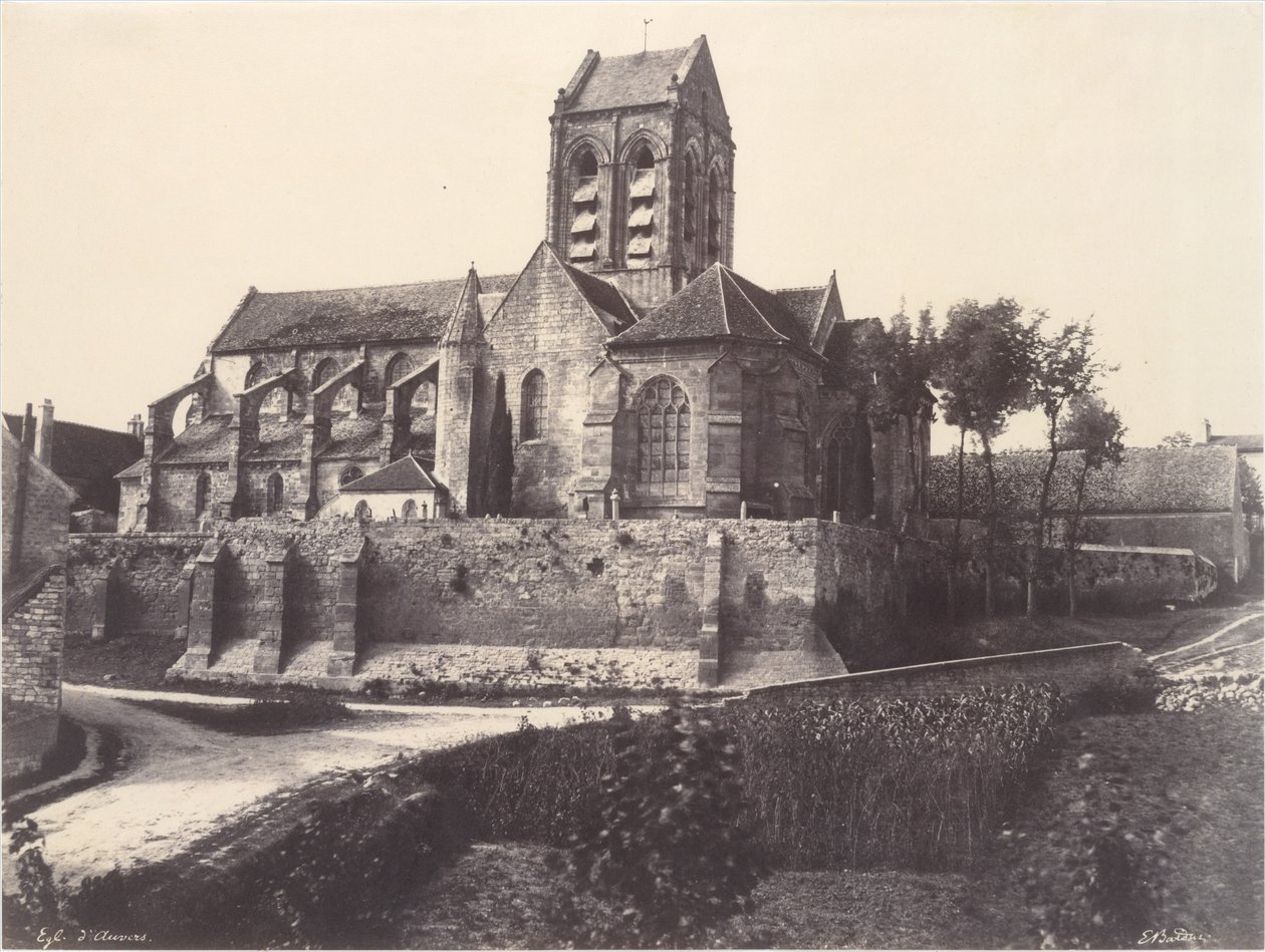 Kerk van Auvers door Édouard Baldus