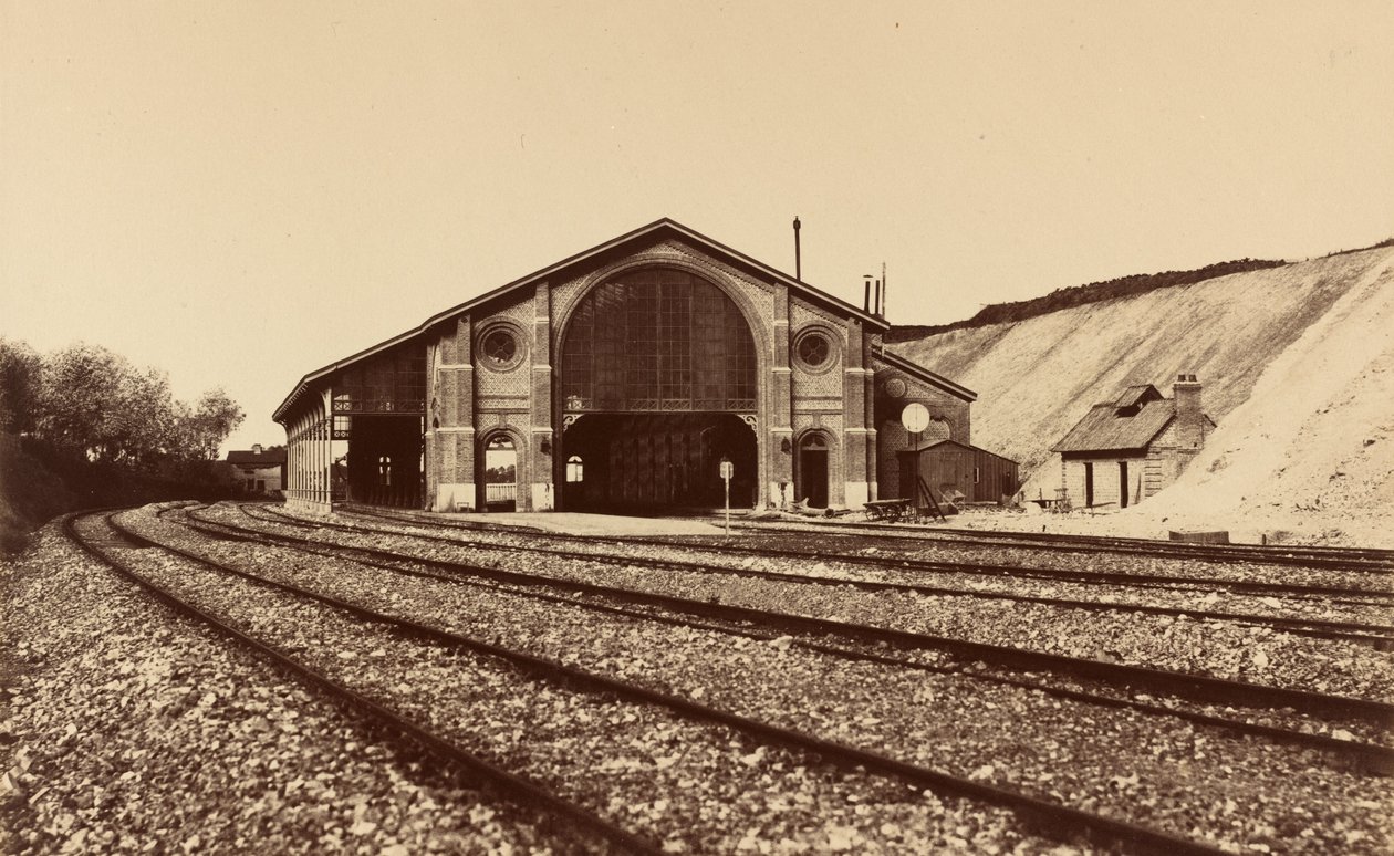 Station van Longueau, 1855 door Édouard Baldus