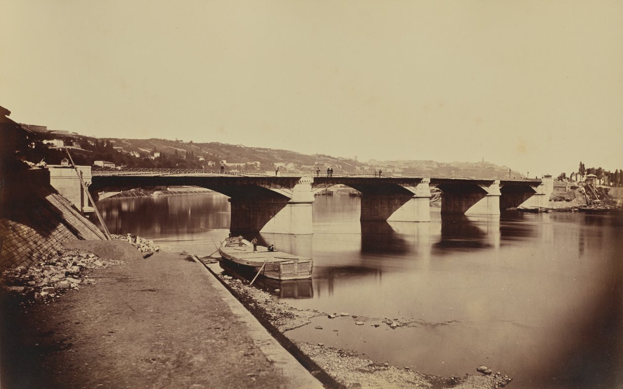 Brug van La Mulatière door Édouard Baldus