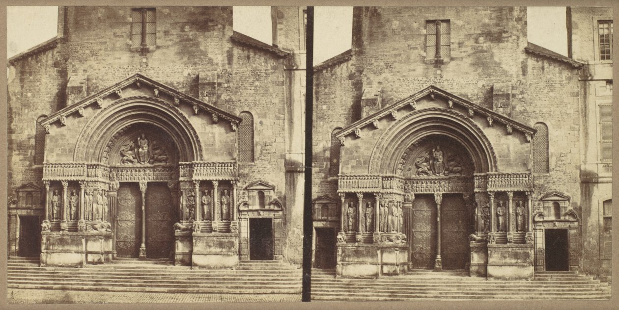 Portaal, kerk van Saint-Trophime, Arles door Édouard Baldus