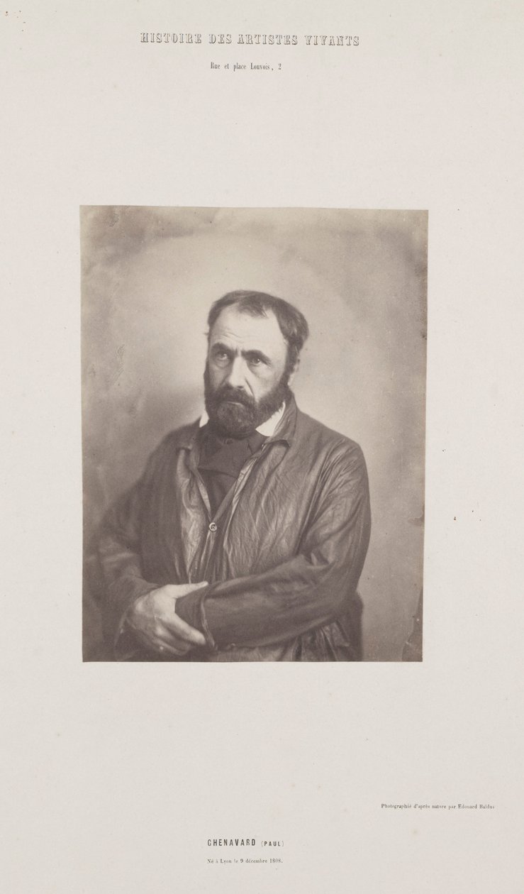 Portret van Paul Chenavard, uit de serie Histoire des Artistes Vivants, ca. 1852 door Édouard Baldus