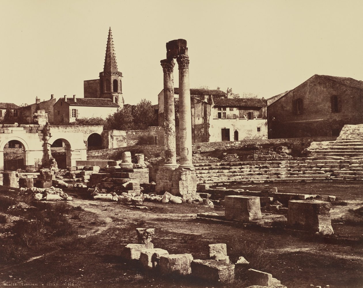 Romeins theater in Arles door Édouard Baldus
