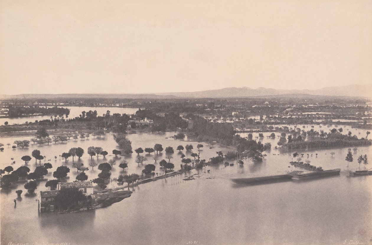 Avignon (Overstroming van 1856) (Avignon [Inondation de 1856]) door Edouard Denis Baldus