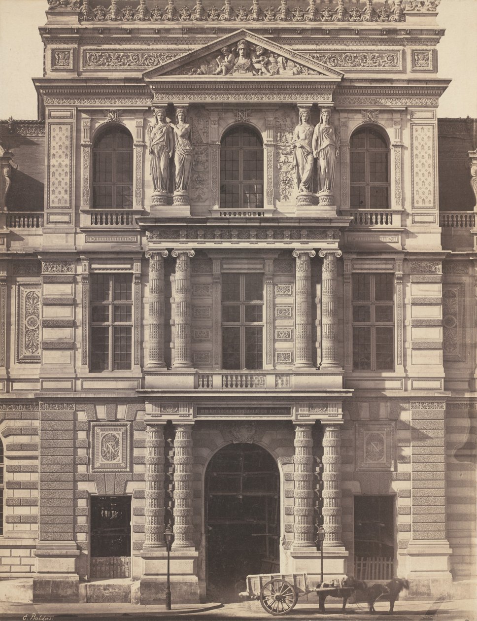 Keizerlijke Bibliotheek van het Louvre door Edouard Denis Baldus