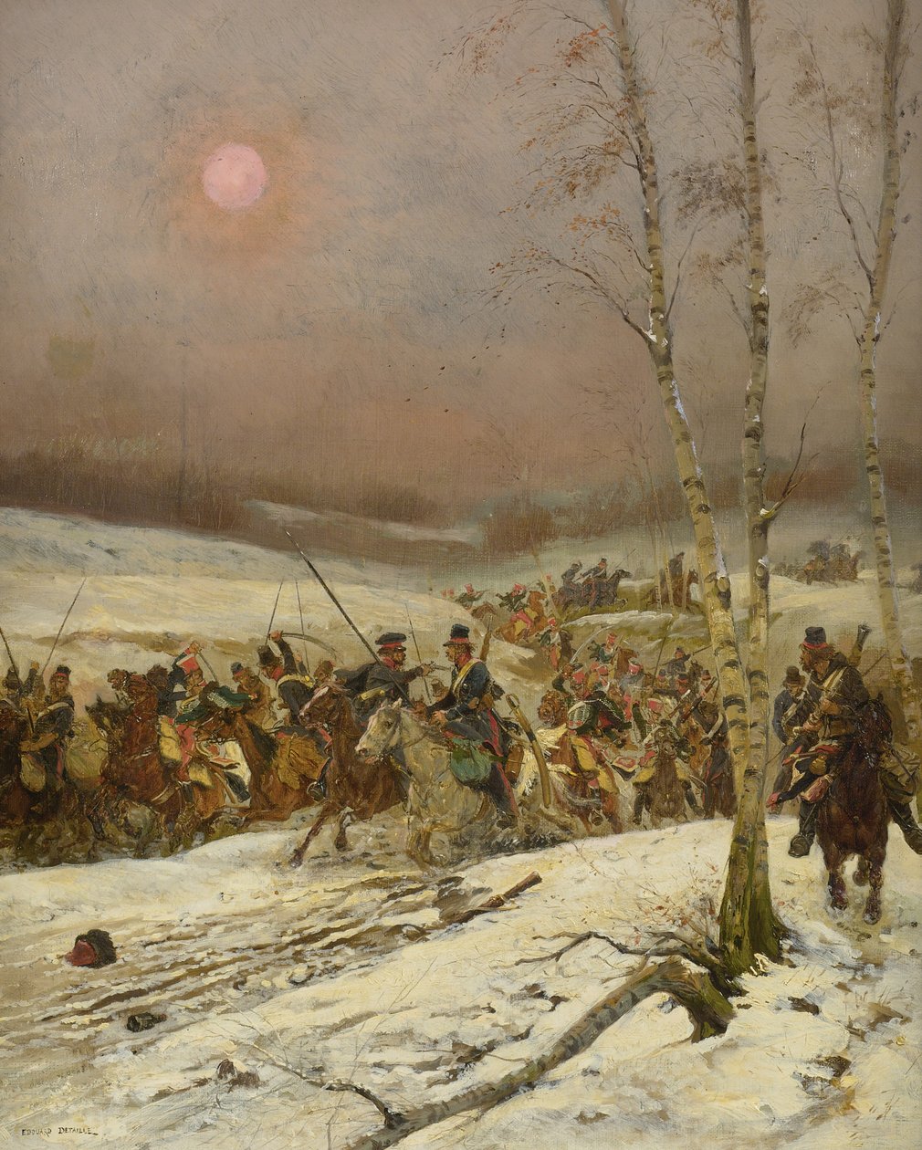 Kozakken vallen een eskadron van de Ere Garde aan, ca. 1910 door Jean Baptiste Edouard Detaille