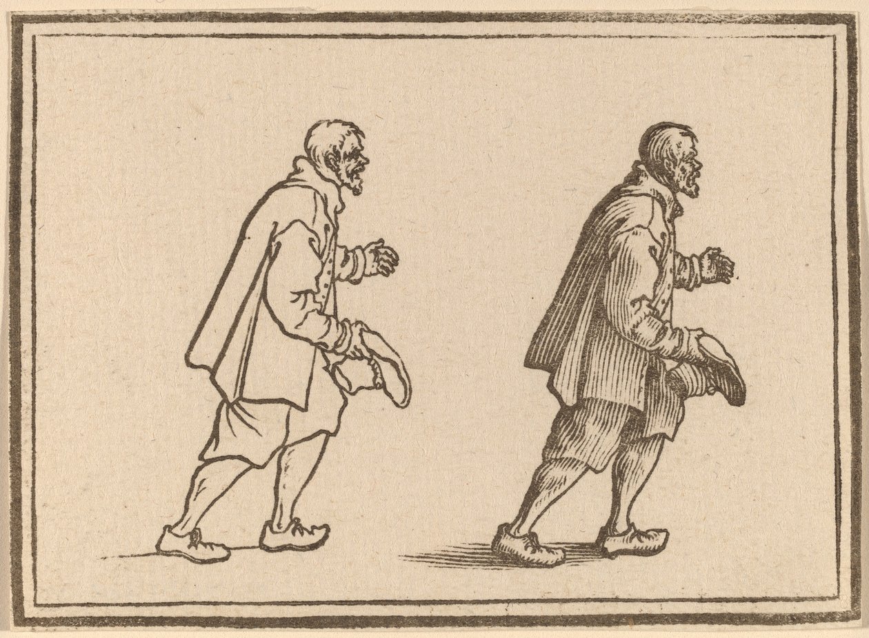 Boer met Hoed in de Hand door Edouard Eckman after Jacques Callot