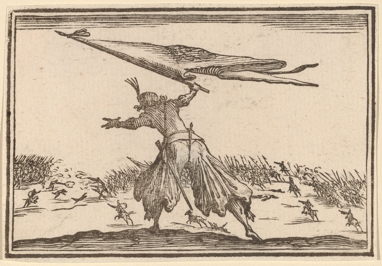 Vaandeldrager door Edouard Eckman after Jacques Callot