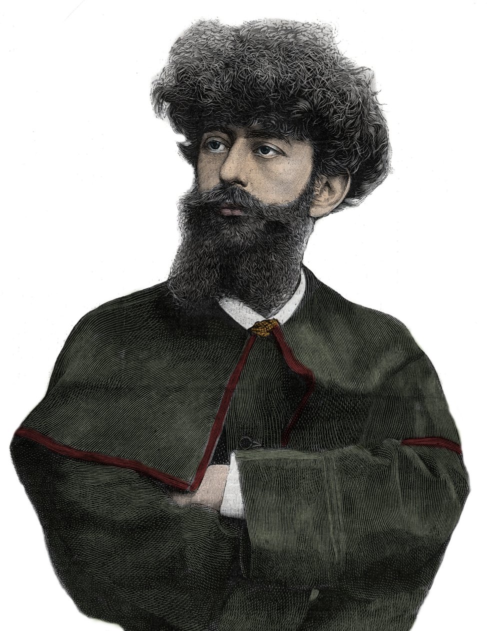 De Sar Merodack Josephin Peladan, pseudoniem van Josephin Peladan (1858-1918) Franse schrijver en occultist - Gravure door Navellier in 