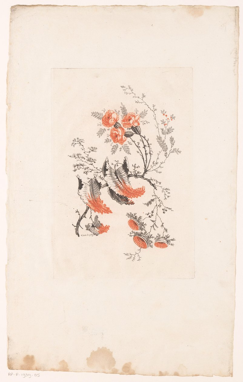 Diverse fantasiebloemen door Edouard Gautier Dagoty