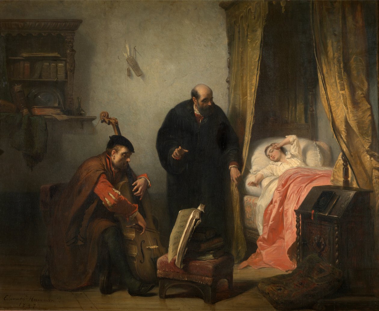 Het ontwaken van Michel de Montaigne door Edouard Jean Conrad Hamman