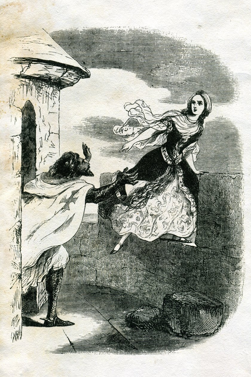 Illustratie voor Ivanhoe (ets) door Edouard & Lix Theodore (1830-1897) Frere