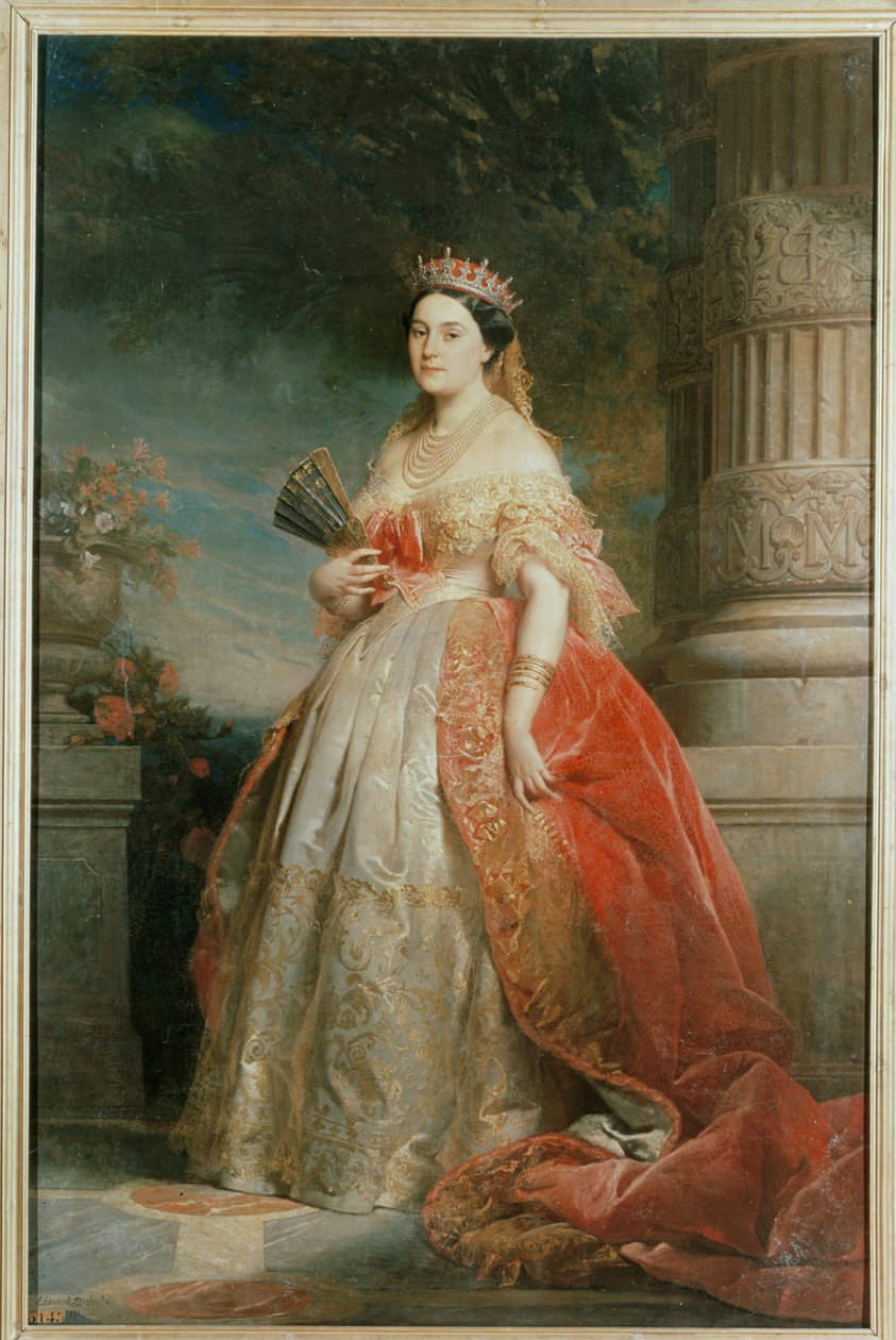 Prinses Mathilde, dochter van Napoleon ... (schilderij op doek) door Edouard Louis Dubufe
