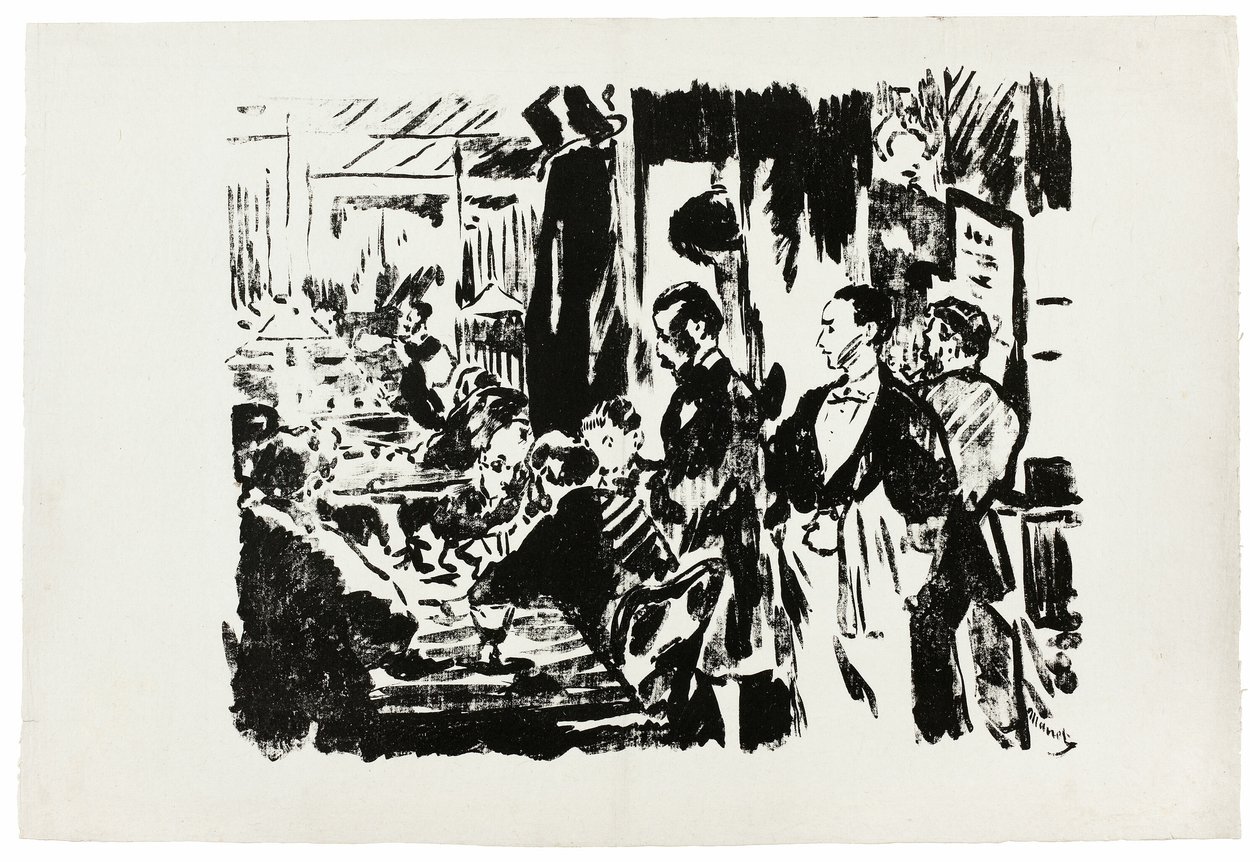 In het café (onuitgegeven plaat) door Édouard Manet