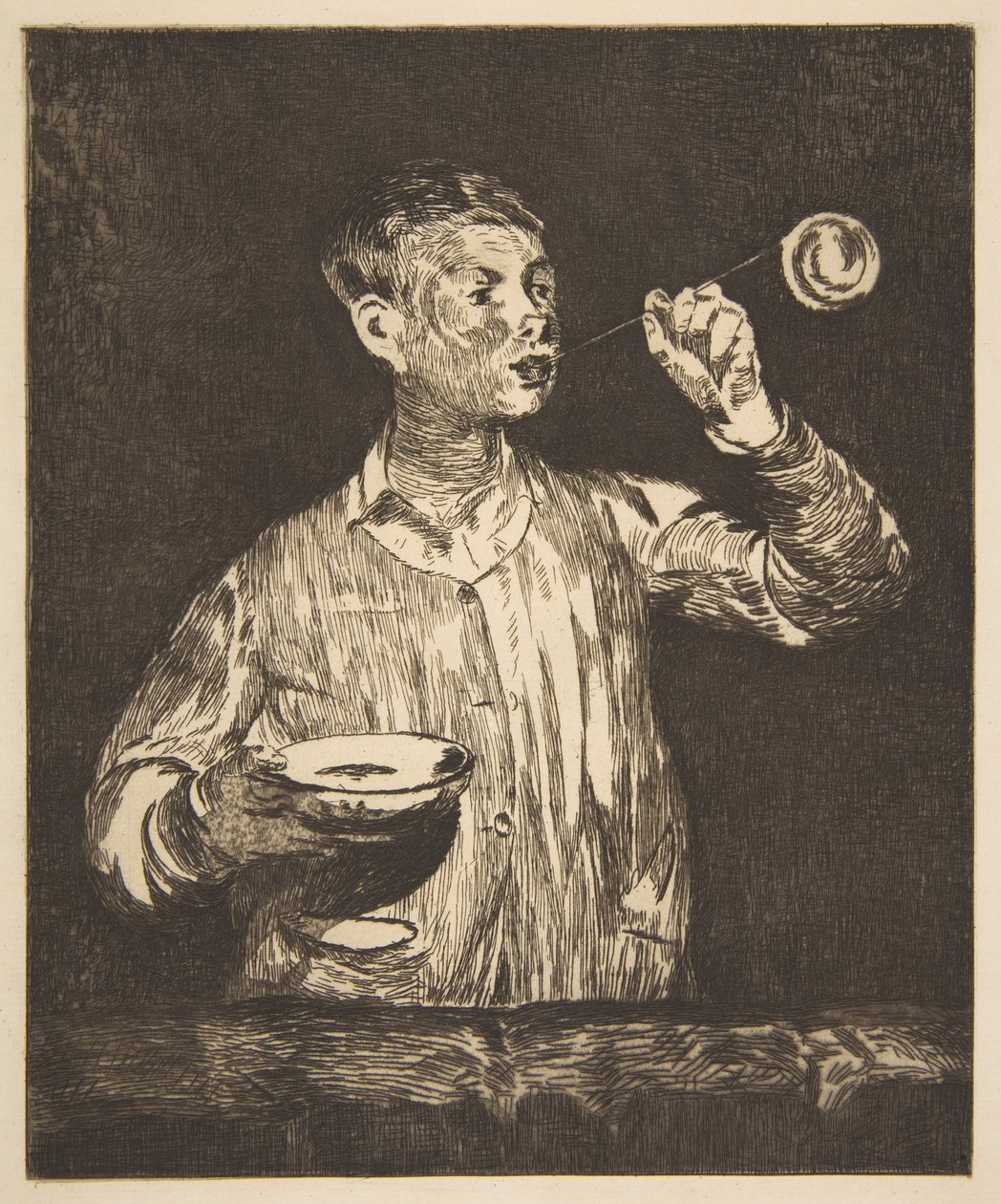 Jongen met zeepbellen door Édouard Manet